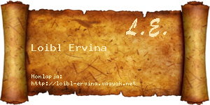 Loibl Ervina névjegykártya